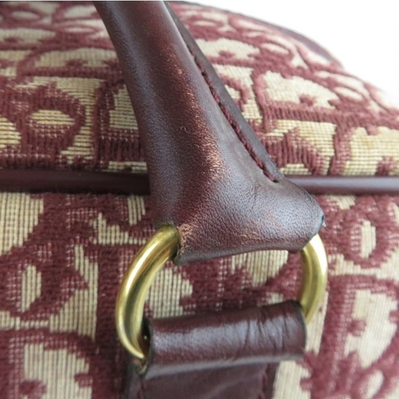 Christian Dior Boston Bag Leather Trotter Burgundy - Picture 11 of 16